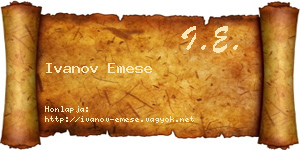 Ivanov Emese névjegykártya