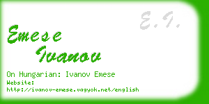 emese ivanov business card